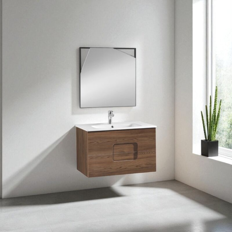 foto del prodotto modo mobile da bagno sospeso arco 80 cm tek con specchio led
