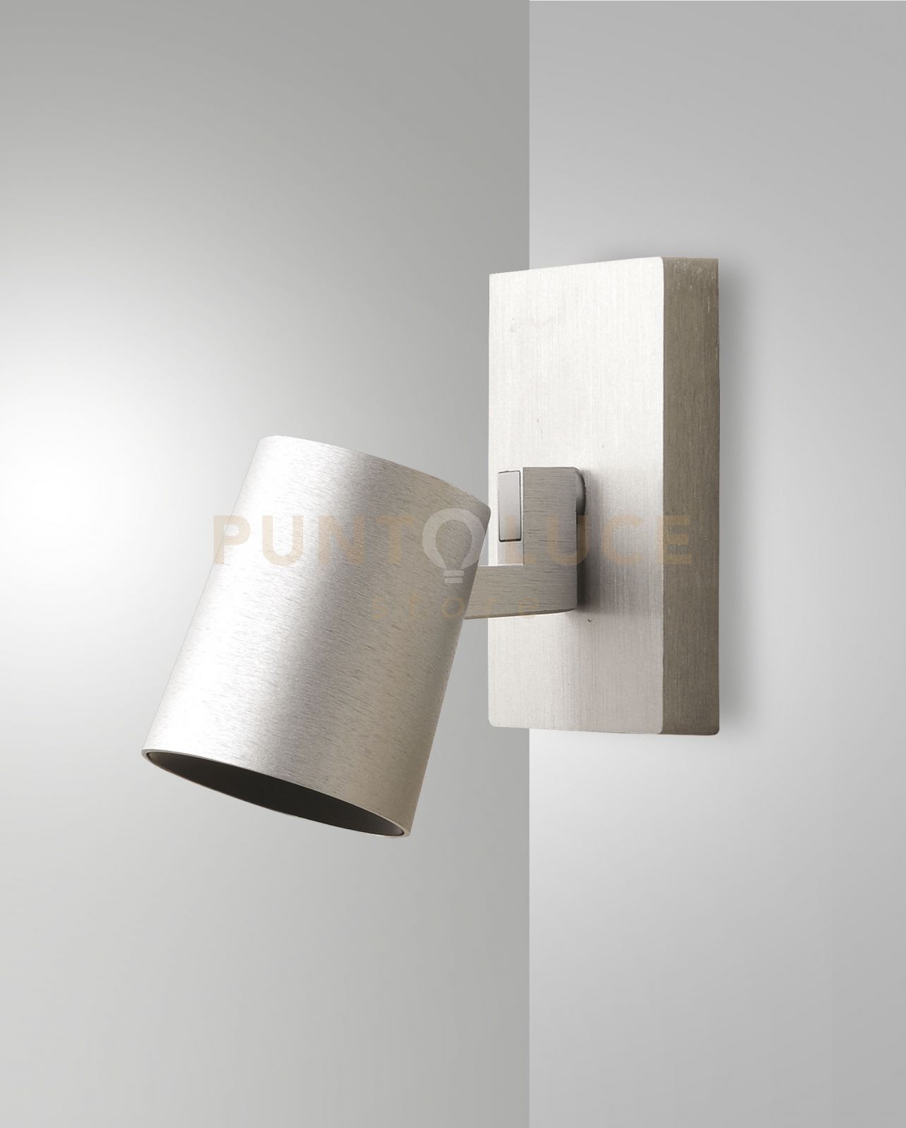 foto del prodotto modo spot alluminio spazzolato 1 luce alluminio spazzolato orientabile attacco gu10 ip20