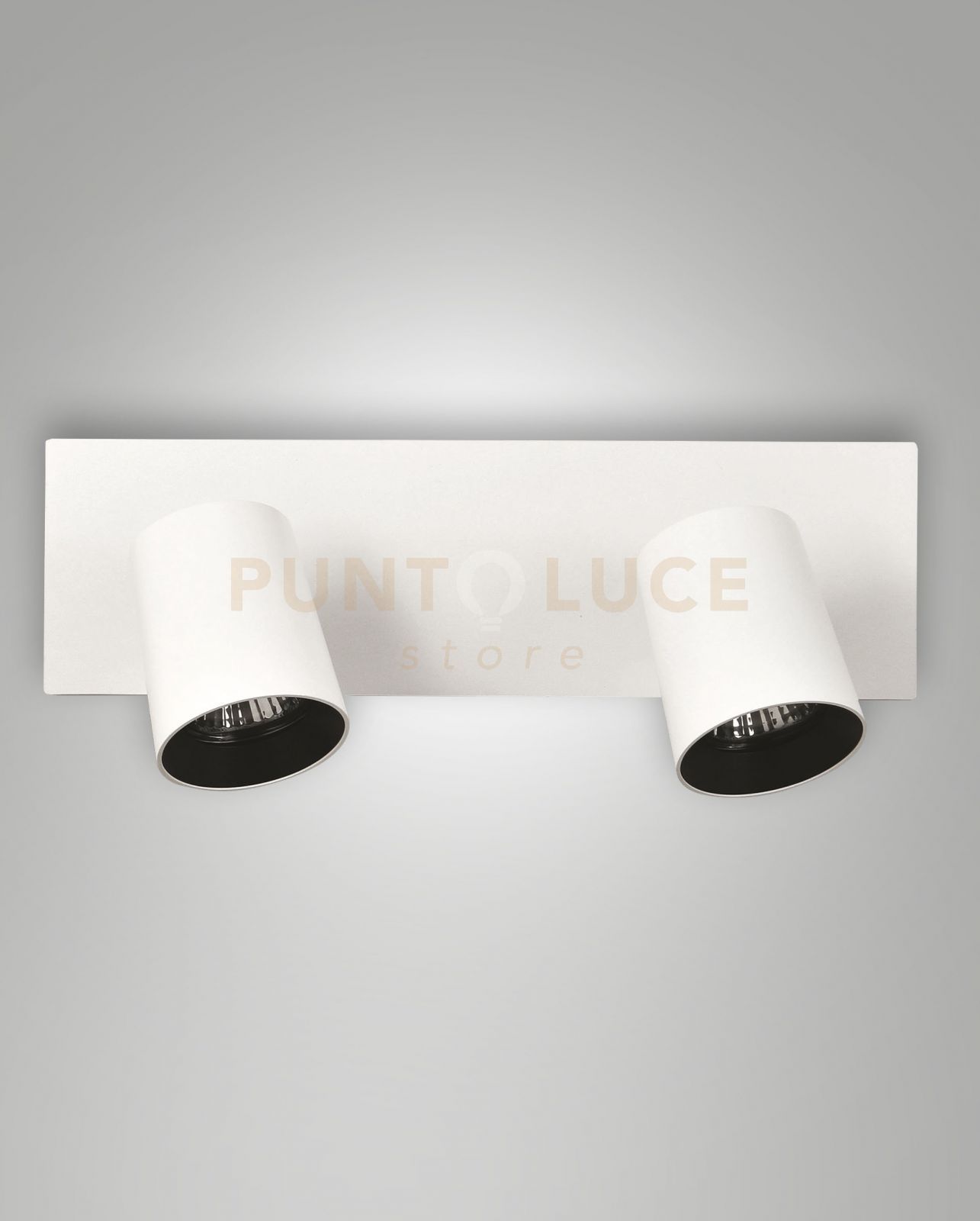 foto del prodotto modo spot bianco 2 luci alluminio spazzolato orientabile attacco gu10 ip20