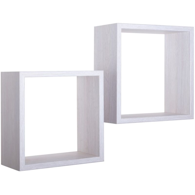 foto del prodotto modularredo mensola cubo 2 pz scaffale parete rovere salotto camera soggiorno moderno q bis
