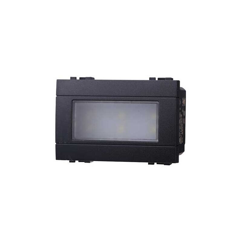 foto del prodotto modulo 3p lampada led segnapasso nero on off 220v compatibile bticino living ettroit colore luce bianco caldo