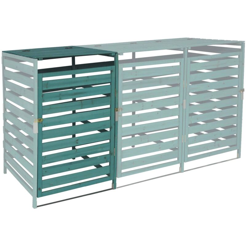 foto del prodotto modulo aggiuntivo per copribidoni box spazzatura rifiuti hhg 714 97x67x114cm legno abete verde scuro