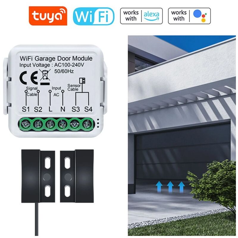foto del prodotto modulo apriporta automatico per garage smart wifi tuya