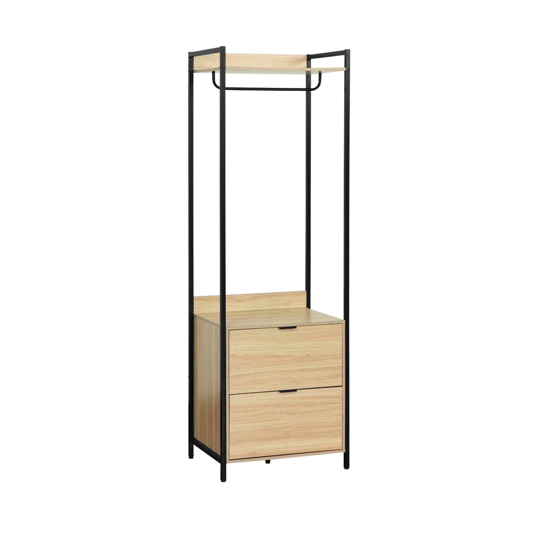 foto del prodotto modulo armadio con 1 armadio, 2 cassetti e 1 ripiano, nero