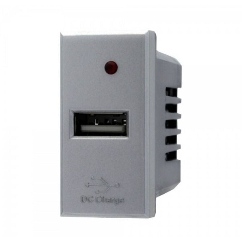 foto del prodotto modulo caricatore presa usb 5v 2,1a grigio compatibile bticino axolute - - trade shop traesio