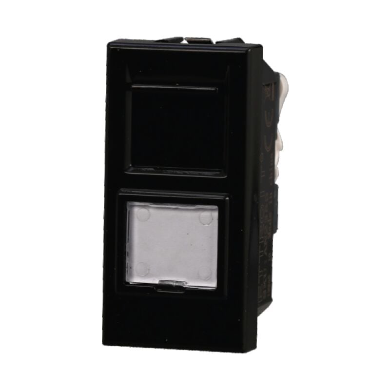 foto del prodotto modulo connettore di rete rj45 8 pin utp cat 5e 1p nero compatibile bticino serie axolute ettroit