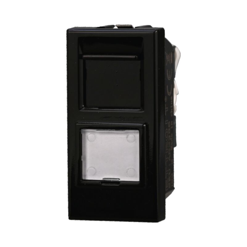 foto del prodotto modulo connettore di rete rj45 8 pin utp cat 6 1p nero compatibile bticino serie axolute ettroit