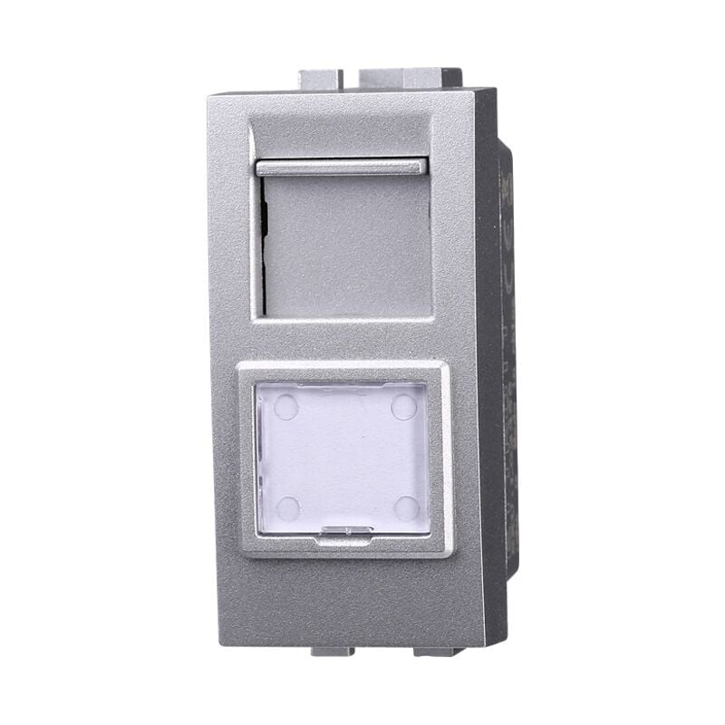 foto del prodotto modulo connettore di rete rj45 8 pin utp cat 6 1p silver compatibile bticino serie living ettroit