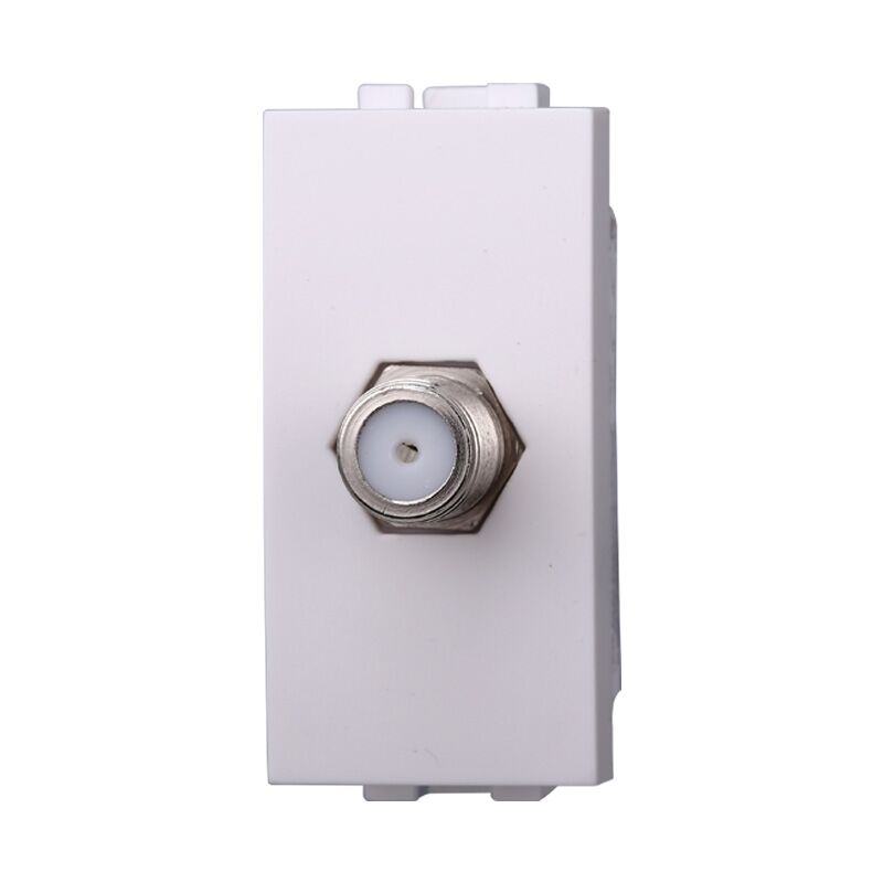 foto del prodotto modulo connettore tv satellitare a vite tipo f bianco compatibile bticino serie living ettroit