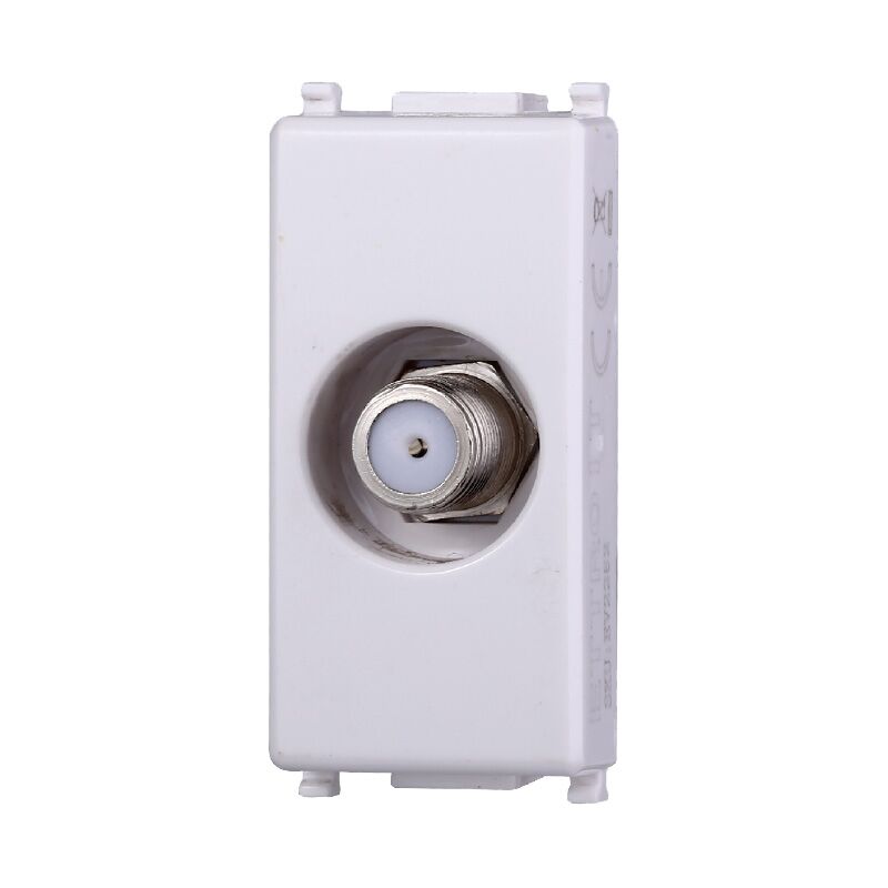 foto del prodotto modulo connettore tv satellitare a vite tipo f bianco compatibile vimar serie plana ettroit