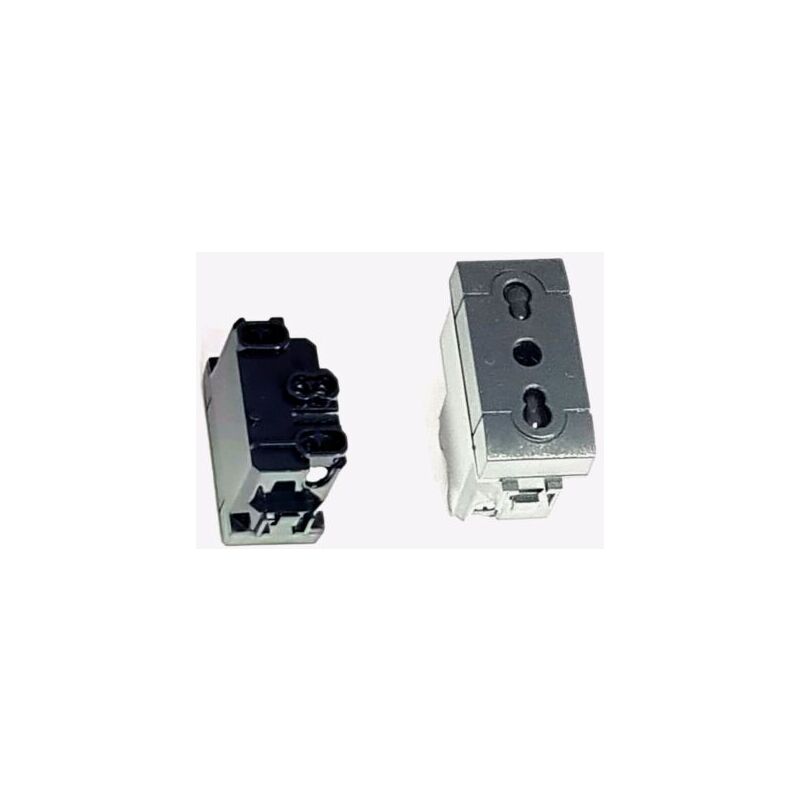 foto del prodotto modulo corrente compatibile living presa elettrica 2p t 16a 250v nero cl 105