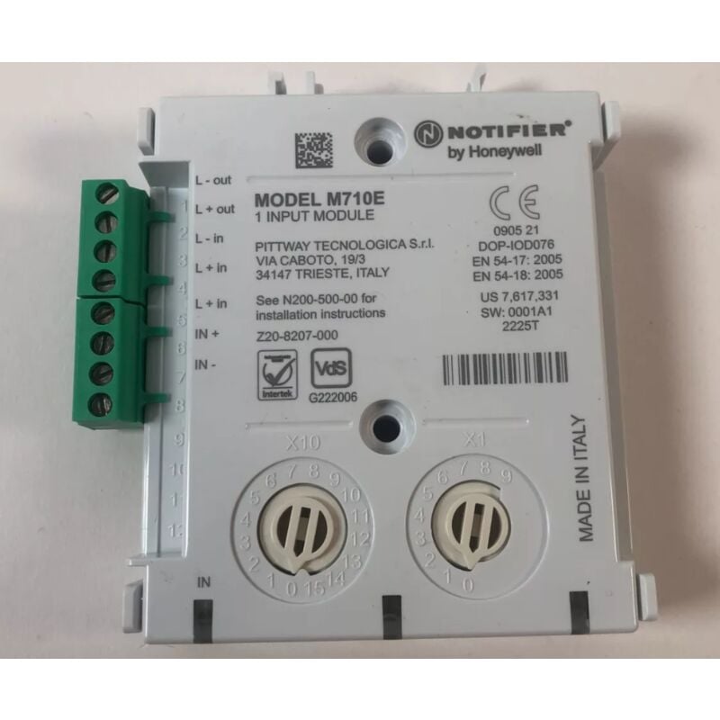foto del prodotto modulo d ingresso notifier sezione cavo max 2.5mm2 grigio m710e
