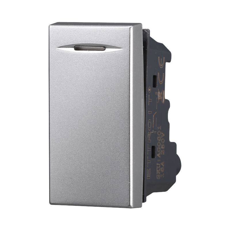 foto del prodotto modulo deviatore, serie moon, grigio, 16a, compatibile con serie bticino axolute ettroit ag0801