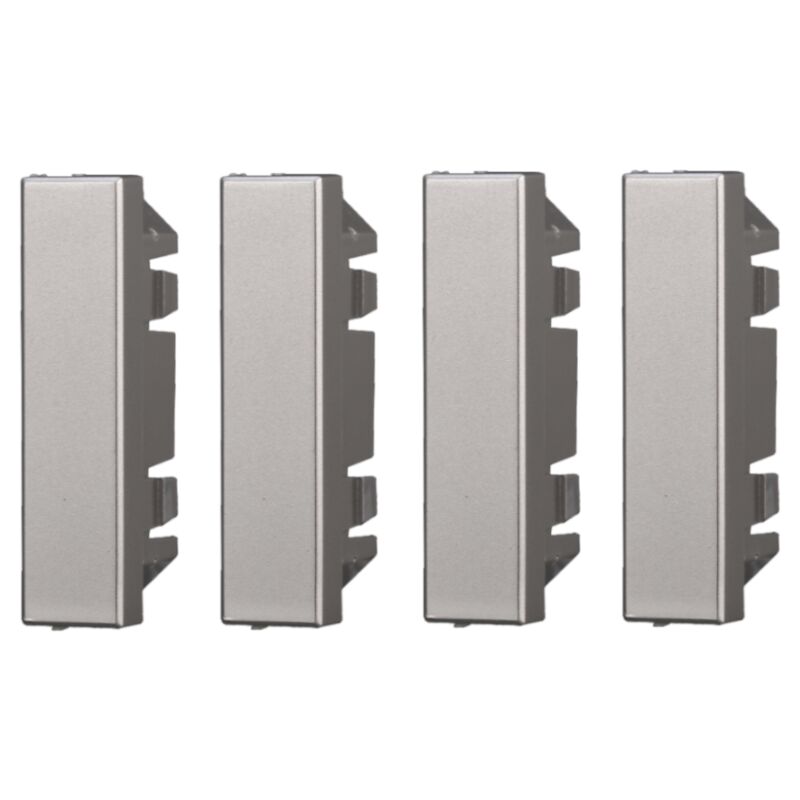 foto del prodotto modulo falso polo 1 2p, serie moon, grigio, confezione da 4 pezzi, compatibile con serie bticino axolute ettroit ag0102
