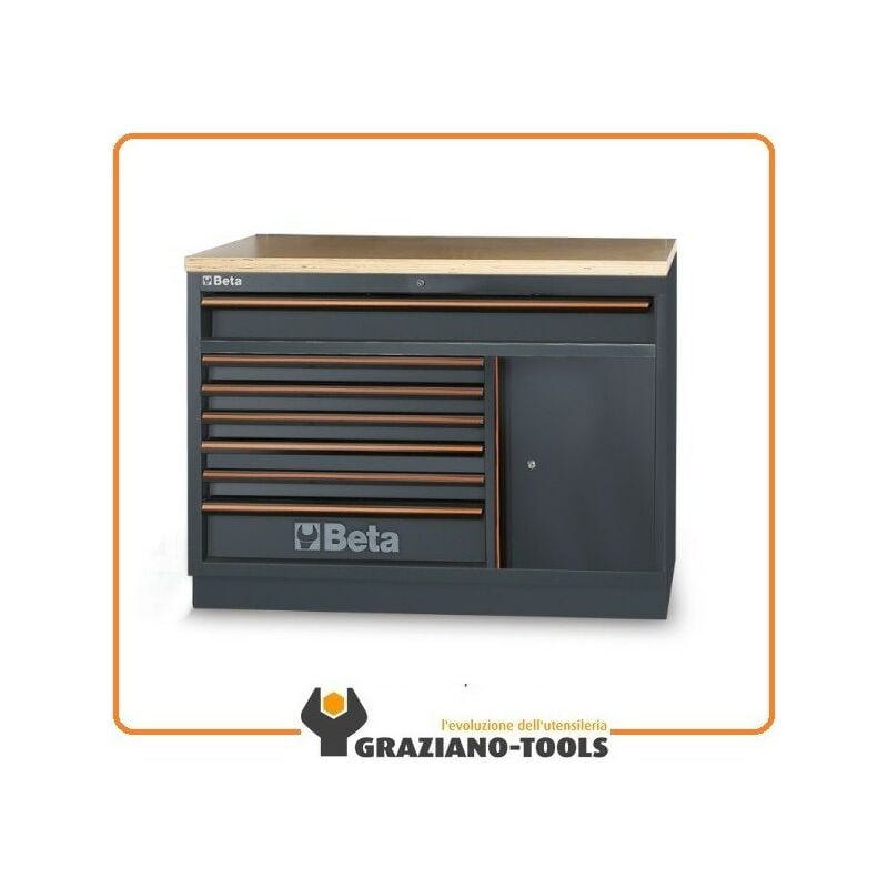 foto del prodotto modulo fisso con 7 cassetti per arredo officina c45pro beta c45pro m7a w