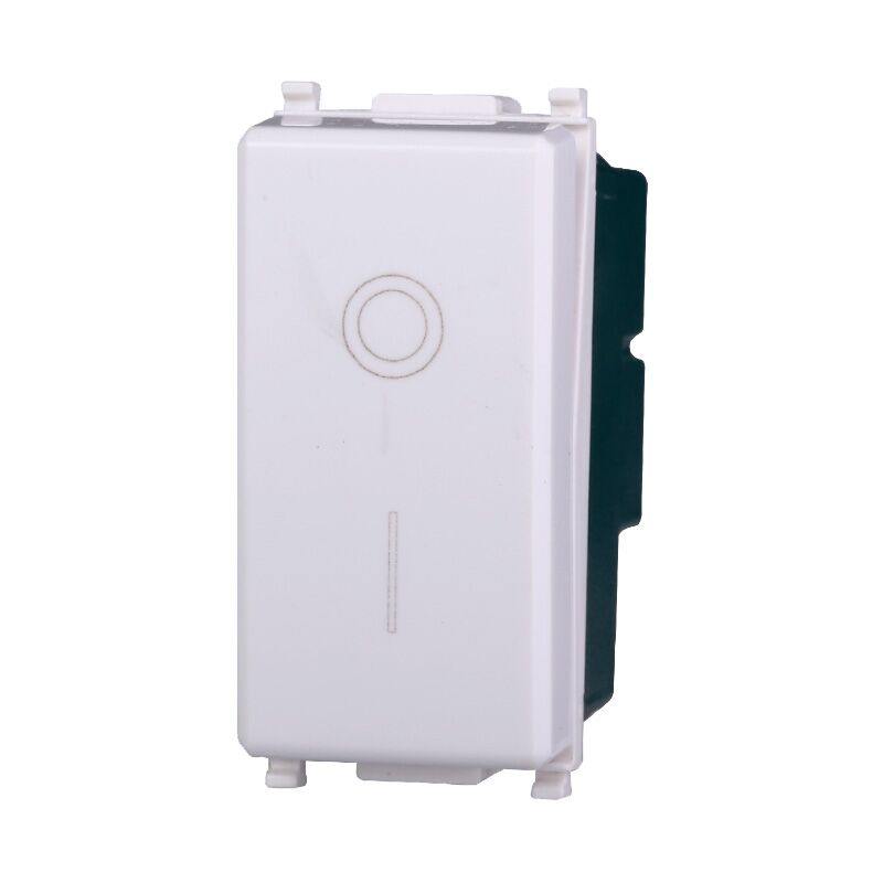 foto del prodotto modulo interruttore a 2 posizioni, serie starlight, marcatura 0 i, bianco, 16a, compatibile con serie vimar plana ettroit ev0402