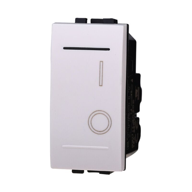 foto del prodotto modulo interruttore bipolare 2p 16a 250v bianco compatibile bticino serie living ettroit