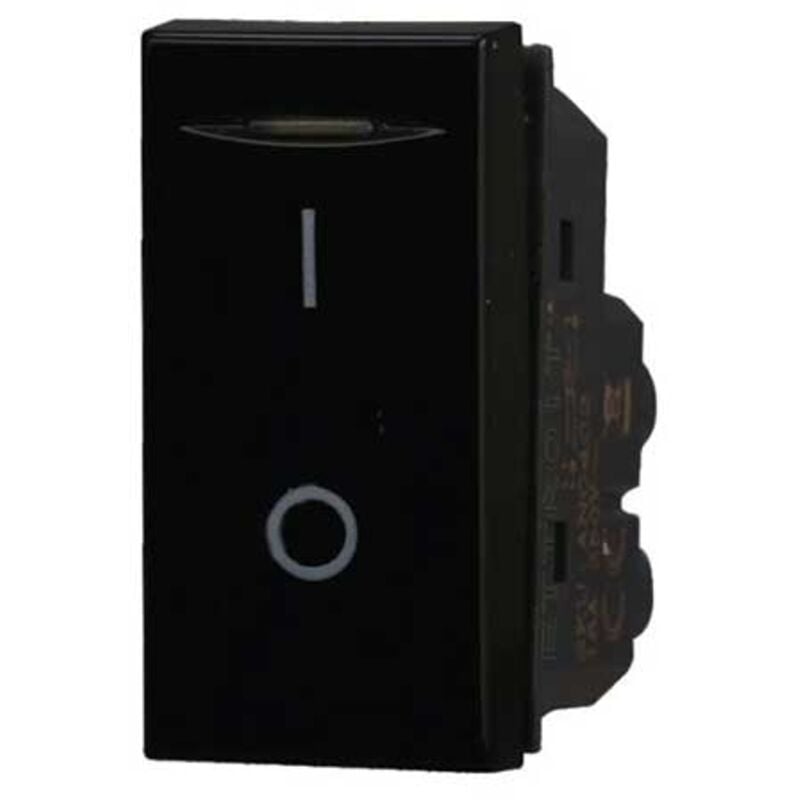 foto del prodotto modulo interruttore bipolare 2p 16a 250v nero compatibile bticino serie axolute ettroit