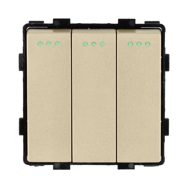 foto del prodotto modulo interruttore meccanico triplo per scale color oro