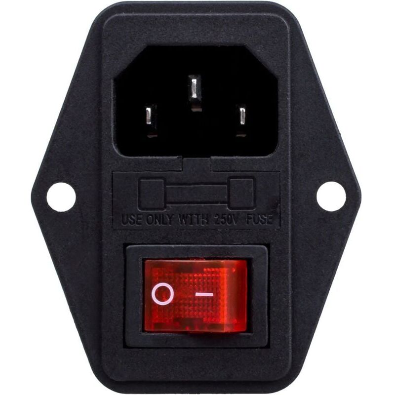 foto del prodotto modulo interruttore presa di corrente maschio ammissione 3 pin 10a 250v c14 iec320