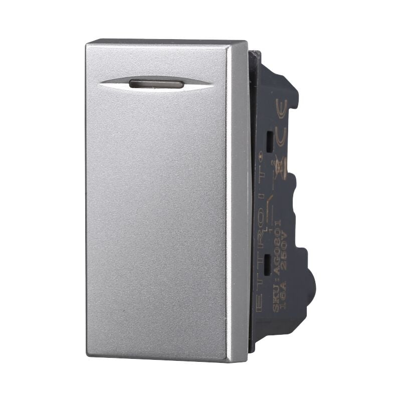 foto del prodotto modulo interruttore, serie moon, grigio, compatibile con serie bticino axolute ettroit ag0401