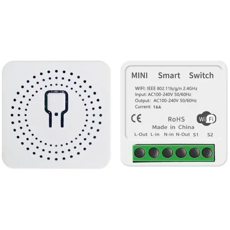 foto del prodotto modulo interruttore wifi intelligente tuya dark box doppio controllo zero cavi sotto tensione app sincronizzazione vocale controllo remoto