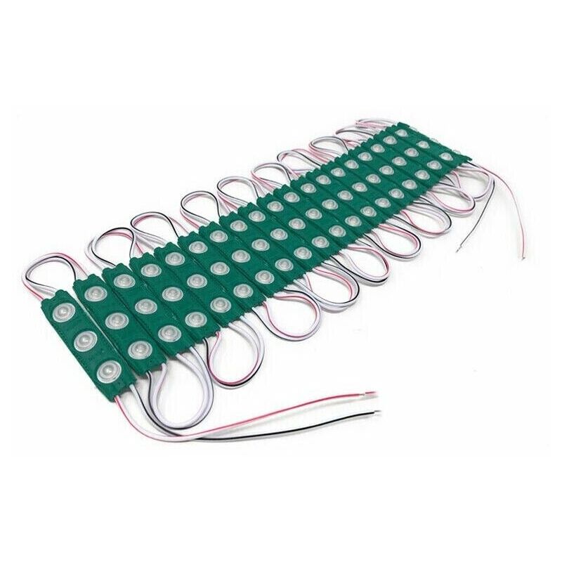foto del prodotto modulo led 12v 20 strisce per insegne tabelle striscia luce verde