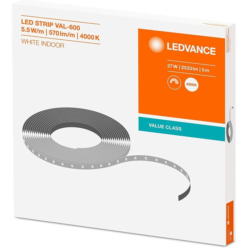 foto del prodotto modulo led flessibile 5m led strip value 600 ls val 600 840 5 luce naturale 4000k ledvance