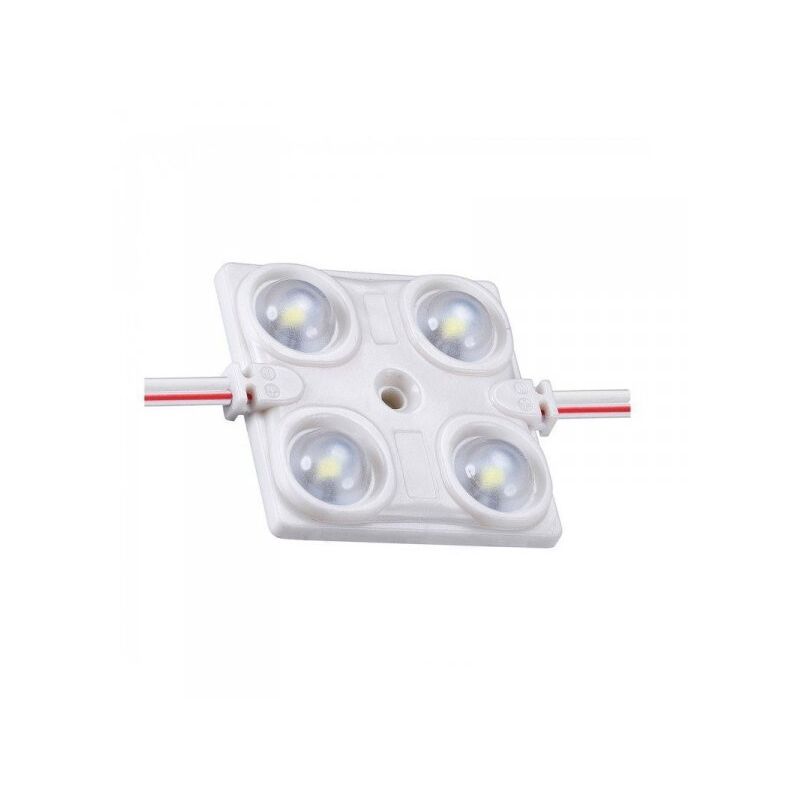 foto del prodotto modulo mattone led 4 smd 2835 freddo 6400k 12v 1,5w ip68 con lente ingrandimento 160 gradi sku 5130