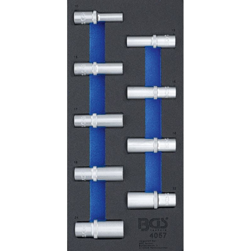 foto del prodotto modulo per carrelli portautensili 1 3 serie bussole esagonali profonde 9 pz.