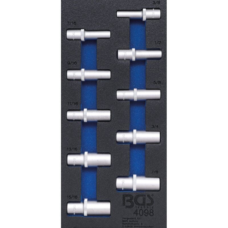 foto del prodotto modulo per carrelli portautensili 1 3 serie di bussole esagonali dimensioni in pollici profonde 10 pz.