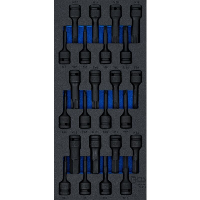 foto del prodotto modulo per carrelli portautensili 1 3 serie di bussole kraft 12,5 mm 1 2' 24 pz.