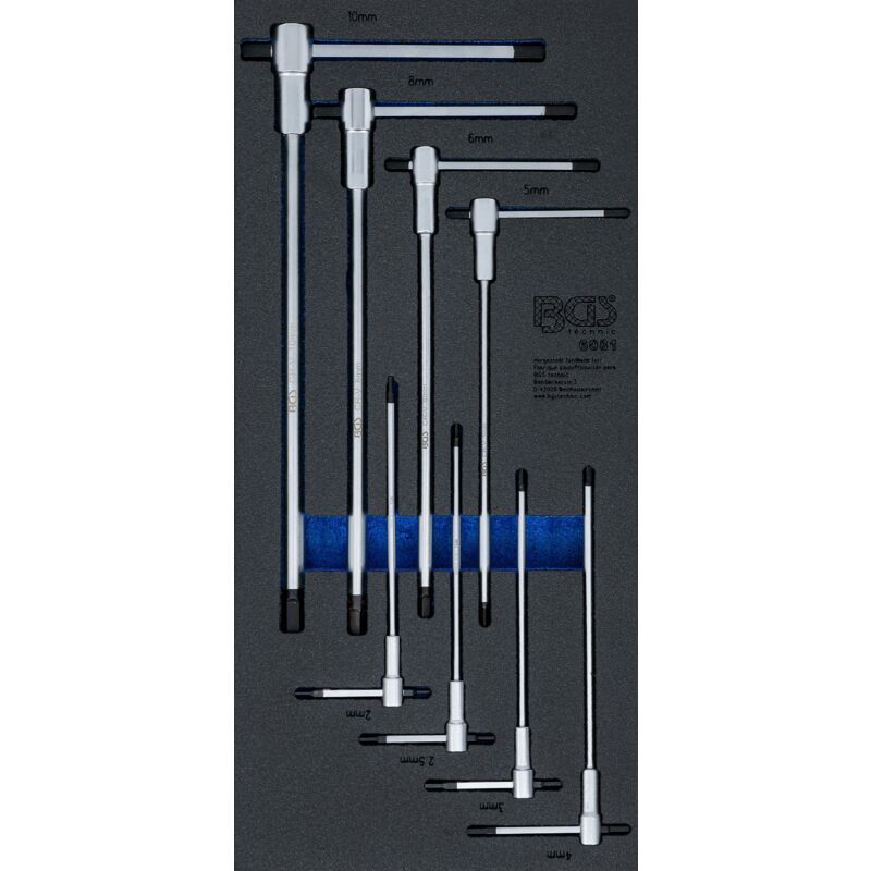 foto del prodotto modulo per carrelli portautensili 1 3 serie di cacciaviti con impugnatura scorrevole a t esagono interno 2 10 mm 8 pz.
