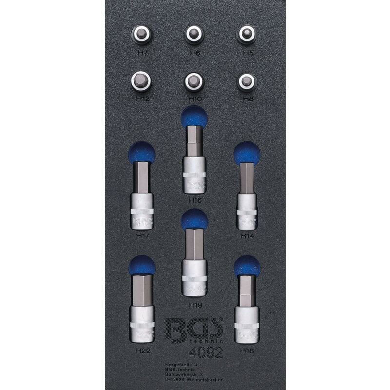 foto del prodotto modulo per carrelli portautensili 1 3 set di bussole esagono interno 12 pz.