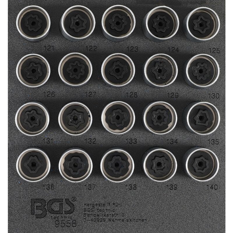 foto del prodotto modulo per carrelli portautensili 1 6 set di utensili per bulloni di sicurezza per opel tipo c 20 pz.