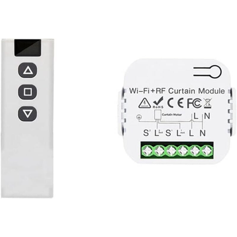 foto del prodotto modulo per tapparelle wireless, interruttore wireless per tapparelle, veneziane, composto da telecomando rf modulo ricevitore, max. portata 100 m