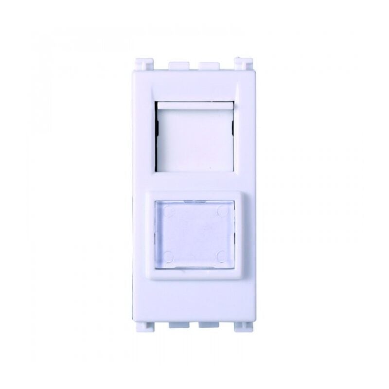 foto del prodotto modulo presa ethernet cat5e rj45, serie venus, bianco, compatibile con serie vimar ark ettroit va2355b