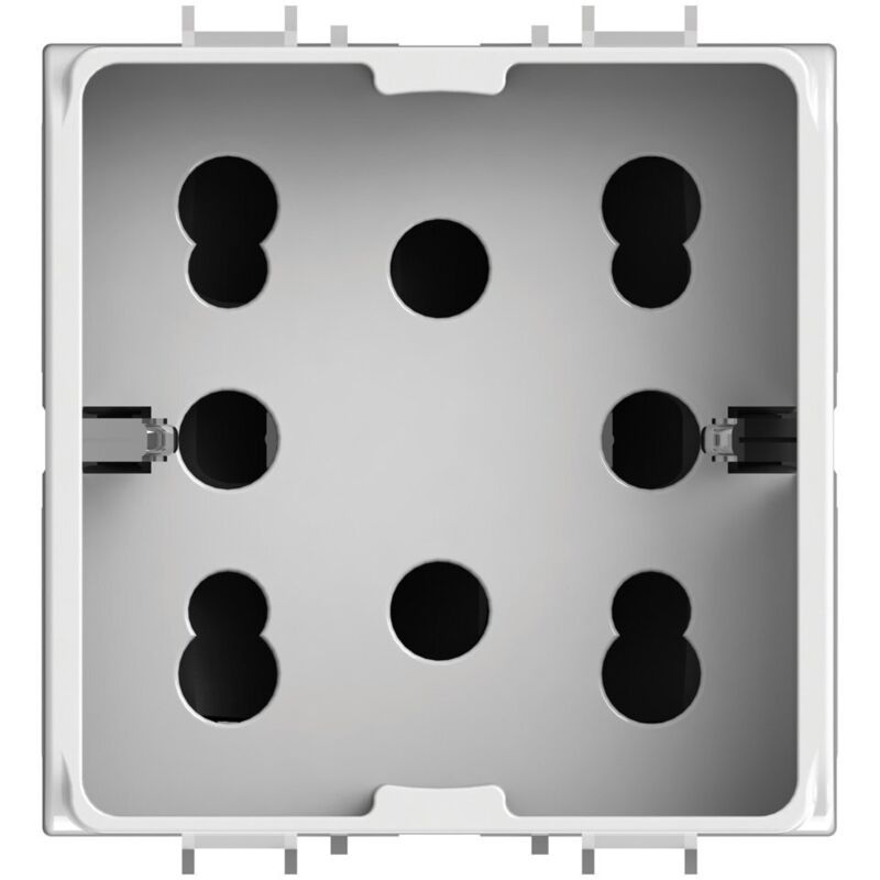 foto del prodotto modulo presa multistandard, 10a, 16a e schuko, serie p, bianco, compatibile con serie gewiss chorus - 4box side 4b.g10.h21