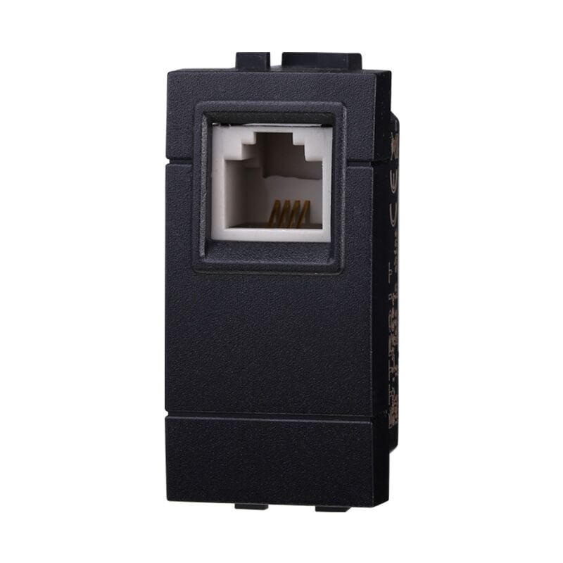 foto del prodotto modulo presa telefonica rj11 1p nero compatibile serie living ettroit