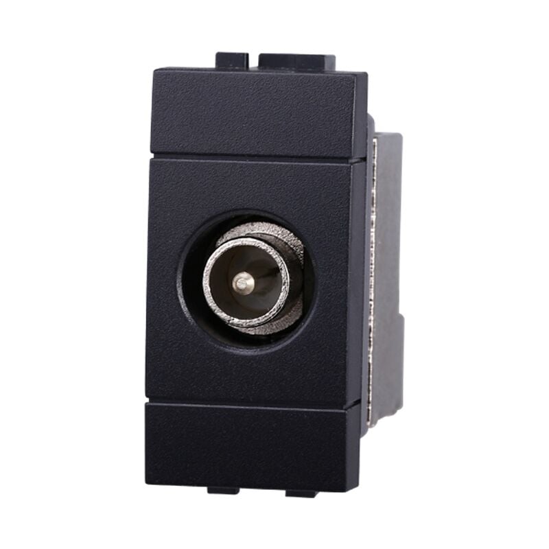 foto del prodotto modulo presa tv diretta 1p nero connettore maschio compatibile bticino serie living ettroit