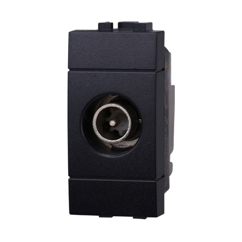 foto del prodotto modulo presa tv passante 1p nero connettore maschio compatibile bticino serie living ettroit