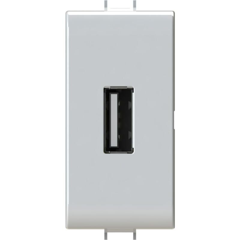 foto del prodotto modulo presa usb 2.0 tipo a, 5vdc 2,1a, serie u, bianco, compatibile con serie gewiss chorus - 4box usb 2.1 4b.g10.usb