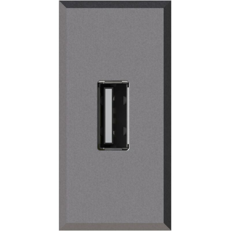 foto del prodotto modulo presa usb 2.0 tipo a, 5vdc 2,1a, serie u, nero, compatibile con serie gewiss chorus - 4box usb 2.1 4b.g12.usb