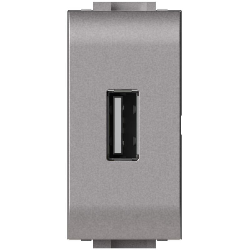 foto del prodotto modulo presa usb 2.0 tipo a, 5vdc 2,1a, serie u, tech, compatibile con serie bticino living light - 4box usb 2.1 4b.nt.usb