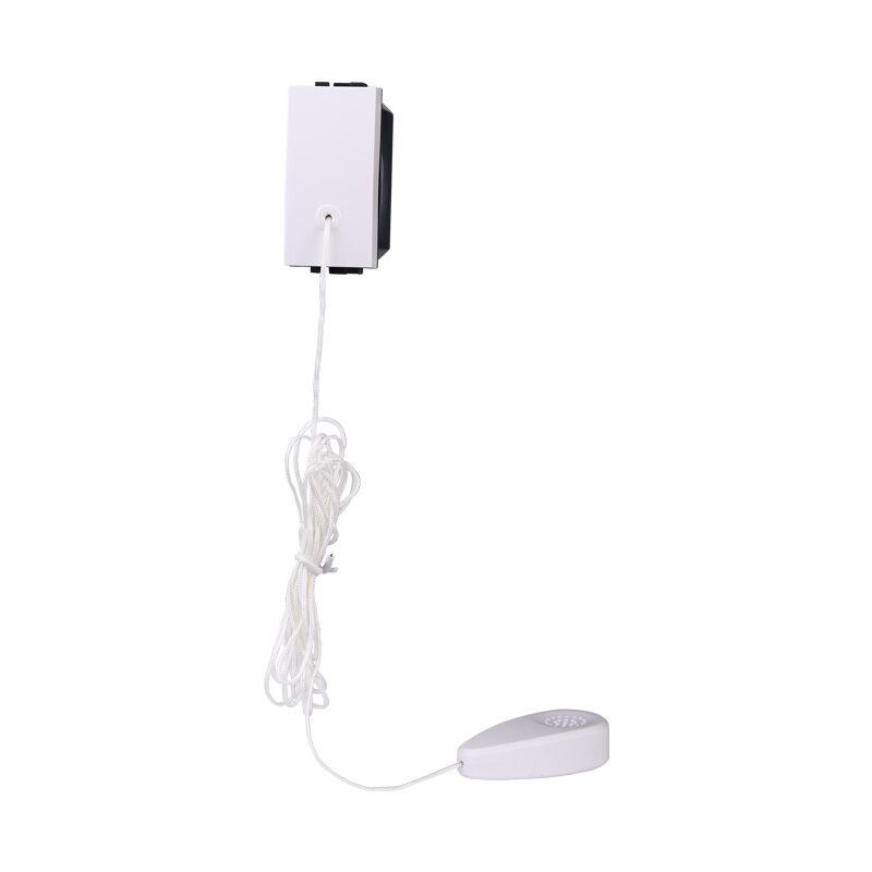 foto del prodotto modulo pulsante con corda, serie starlight, bianco, 10a, compatibile con serie vimar plana ettroit ev1101