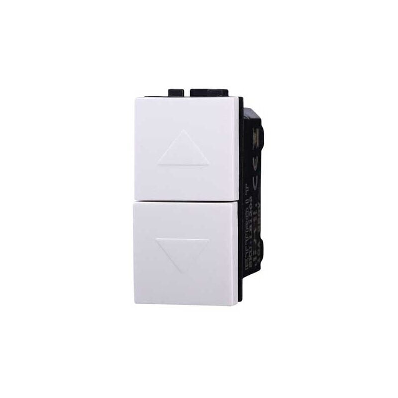 foto del prodotto modulo pulsante doppio saliscendi 1p 1p 10a 250v bianco compatibile bticino serie living ettroit