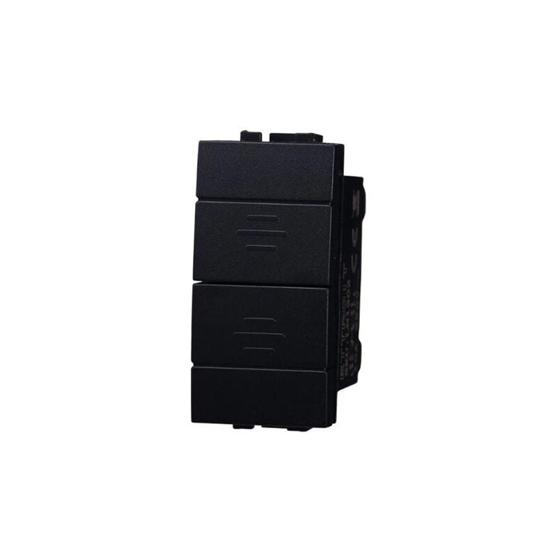 foto del prodotto modulo pulsante doppio saliscendi 1p 1p 10a 250v nero compatibile bticino serie living ettroit