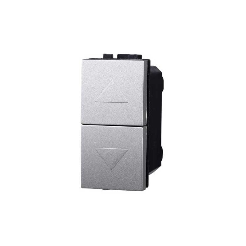 foto del prodotto modulo pulsante doppio saliscendi 1p 1p 10a 250v silver compatibile bticino serie living ettroit