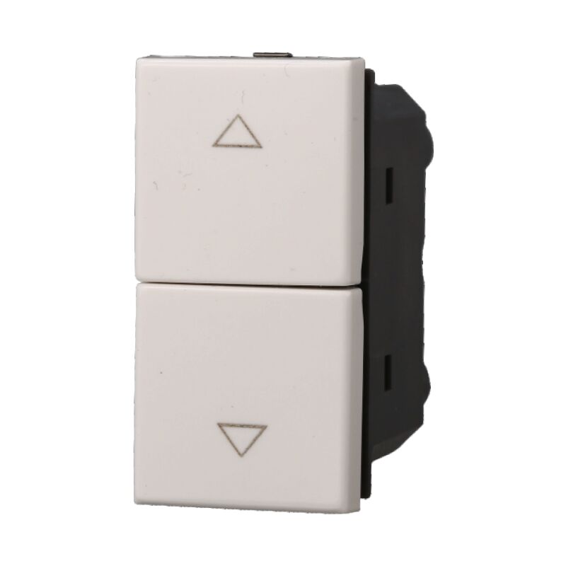 foto del prodotto modulo pulsante doppio, serie moon, bianco, compatibile con serie bticino axolute ettroit ab1202