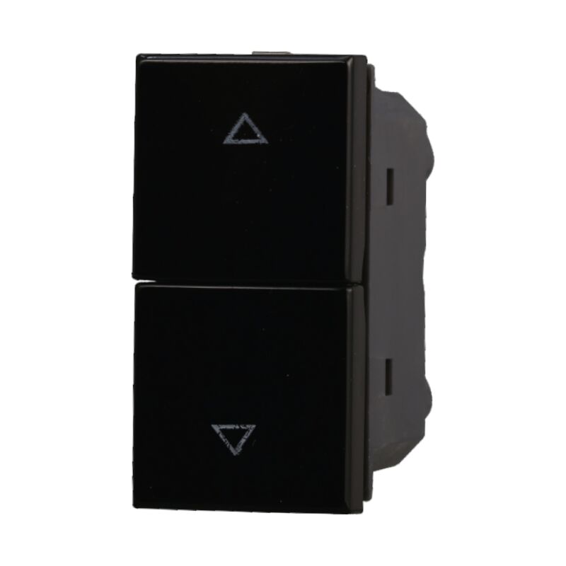 foto del prodotto modulo pulsante doppio, serie moon, nero, compatibile con serie bticino axolute ettroit an1202